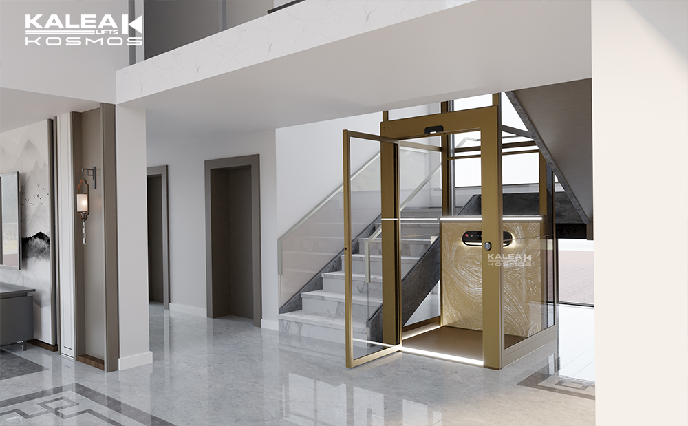 别墅电梯楼梯中间